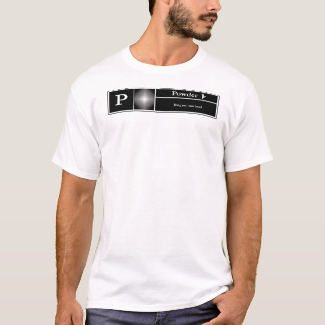 Camiseta P avaliado para o pó - snowboarding (Frente)