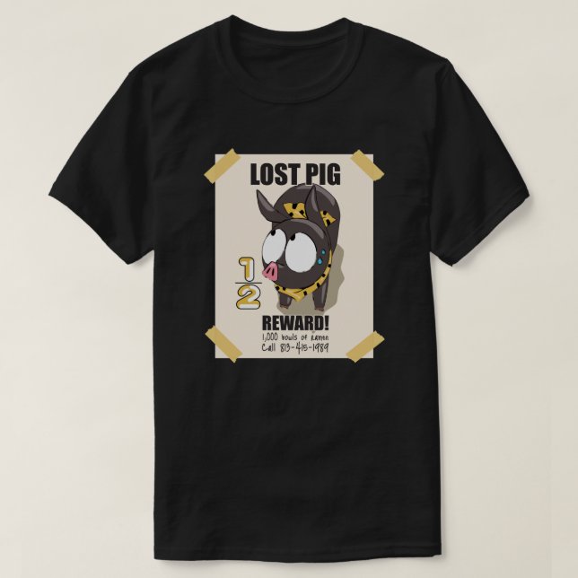 Camiseta P-chan Ryoga Lost Pig - Ranma 12 Essential T-Shirt (Frente do Design)