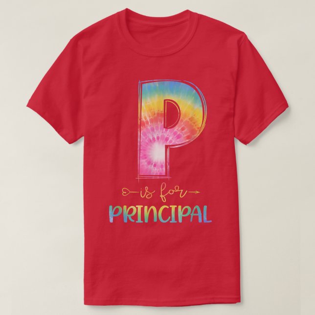 Camiseta P é para a diretora Tie Dye de volta à escola (Frente do Design)