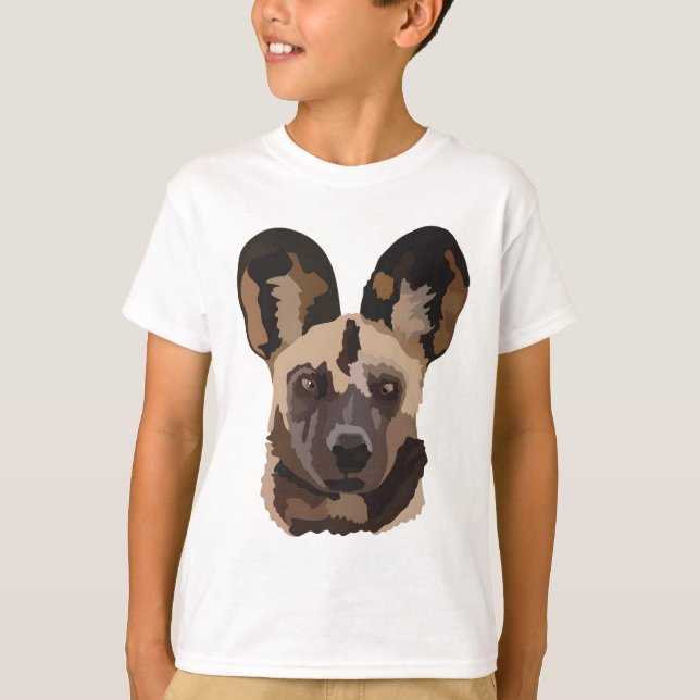 Camiseta P é para o cão pintado (Frente)