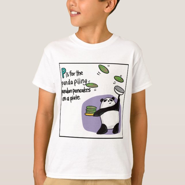 Camiseta P é para Pandan Pancakes Kids T-shirt (Frente)