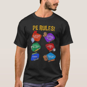 Camiseta P. E. Regras de Esporte de Professores de Educaç