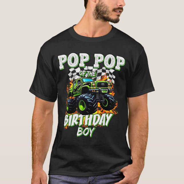 Camiseta P P Of The Birthday Boy Monster Truck Birthday Kid (Frente)