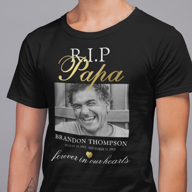 Camiseta P Papa Foto Memorial T-Shirt (Criador carregado)