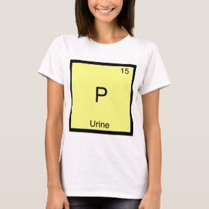 Camiseta P - Símbolo de Elemento Químico da Urina Piada Tab
