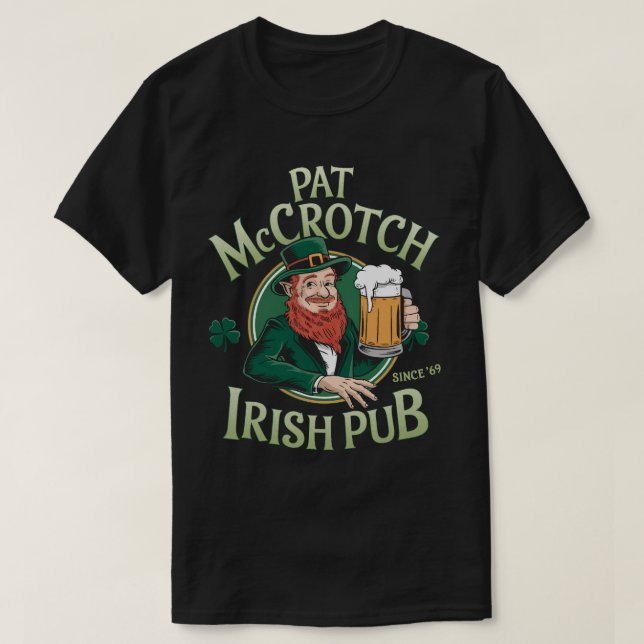 Camiseta PA42 Pat Mccrotch Irish Pub Rua. Dia de Patrick (Frente do Design)