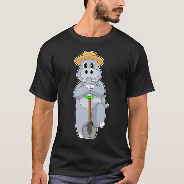 Camiseta Pá de Fazendeiro de Hipopótamo (Frente)