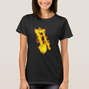 Camiseta Pá de Fogo e Ancinho Chamas Fazendeiro Jardineiro