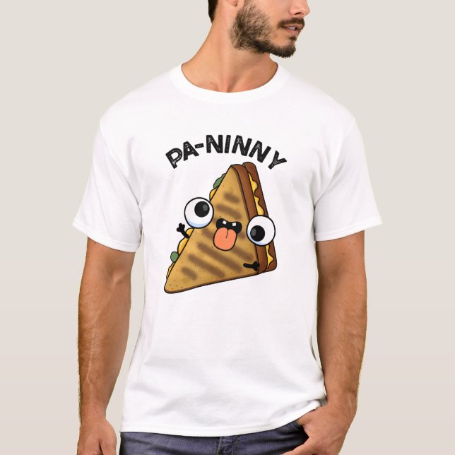 Camiseta Pa-ninny Funny Panini Pun apresenta um panini boni (Frente)
