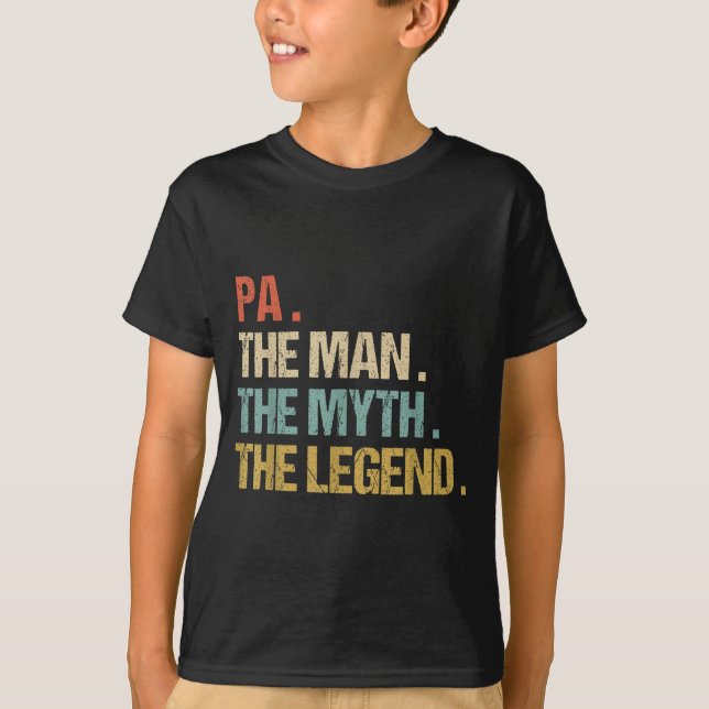Camiseta Pa The Man Myth Legend Shirt Funny Father Dad Chri (Frente)