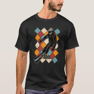 Camiseta Pablo Skiing Slopes Vintage Nome Skier