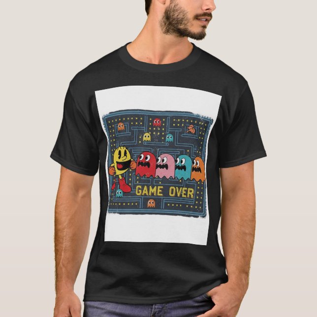 Camiseta Pac-Man Game Over T-Shirt – Retro Arcade Gaming Te (Frente)