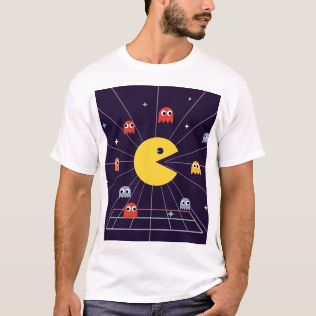 Camiseta Pac-Man Space T-Shirt – Retro Arcade Gaming Tee (Frente)