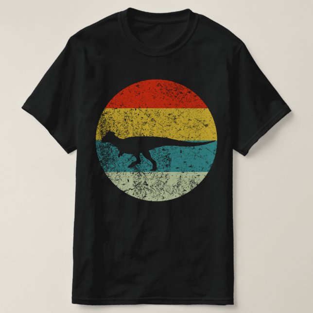 Camiseta pachycephalosaurus retro Vintage silhueta 70s (Frente do Design)