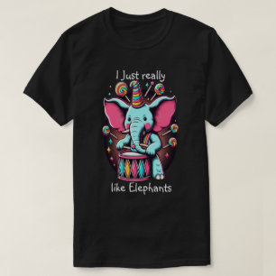 Camiseta Pachyderm Musical Eu gosto muito de elefantes
