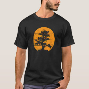 Camiseta Pacific Ocean Beach Bonsai Tree Orange Sun Retro V