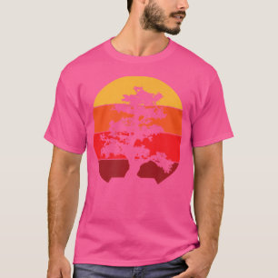Camiseta Pacific Ocean Beach Bonsai Tree Sun Retro Vintage