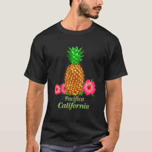 Camiseta Pacifica Califórnia Ca Floral de Abacaxi