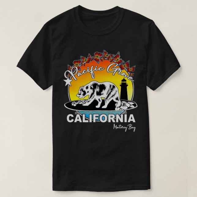 Camiseta Pacífico Grove Califórnia MontereyBay Souvenir (Frente do Design)