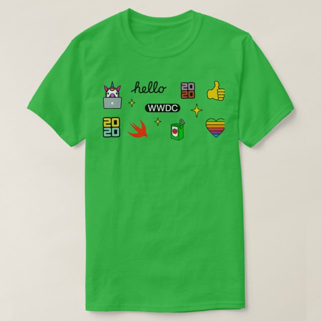Camiseta Pacote de adesivos WWDC 2020 (Frente do Design)
