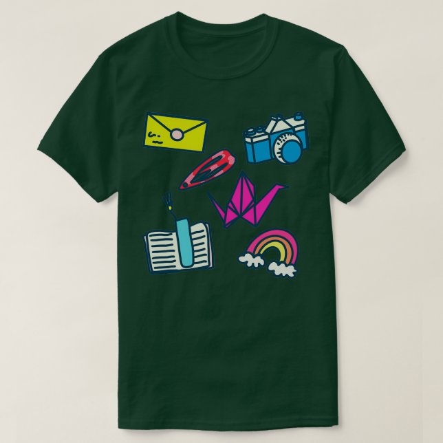 Camiseta Pacote de itens favoritos (Frente do Design)