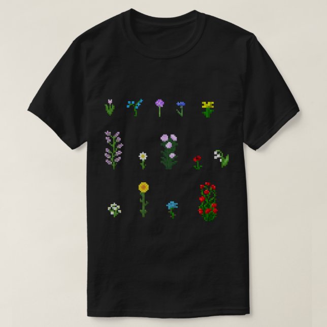 Camiseta Pacote de mistura de flores de Minecraft (Frente do Design)