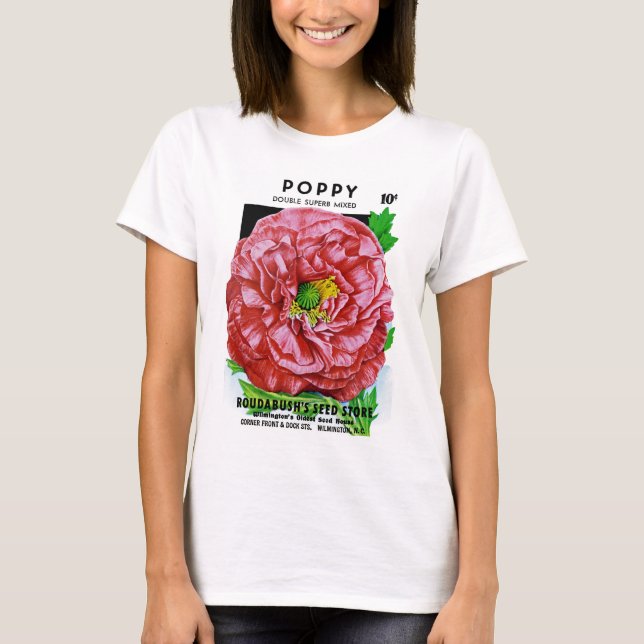 Camiseta Pacote de Semente Vintage Poppy (Frente)