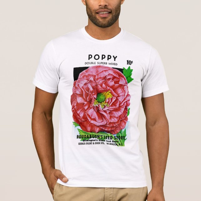 Camiseta Pacote de Semente Vintage Poppy (Frente)