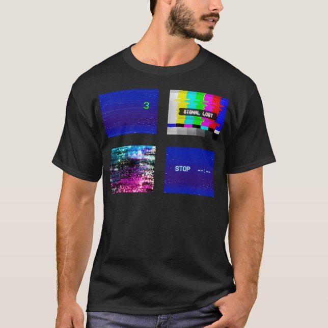 Camiseta Pacote De Vhs Da Tv Do Crt Vaporwave (Frente)