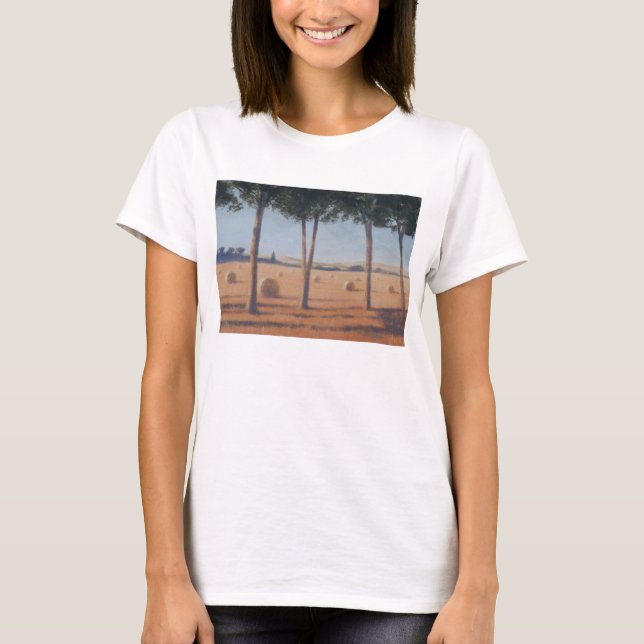 Camiseta Pacotes de feno e pinhos Pienza 2012 (Frente)