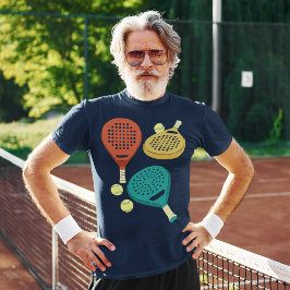 Camiseta Pacotes de Tênis de Padel e Colagem de Bolas