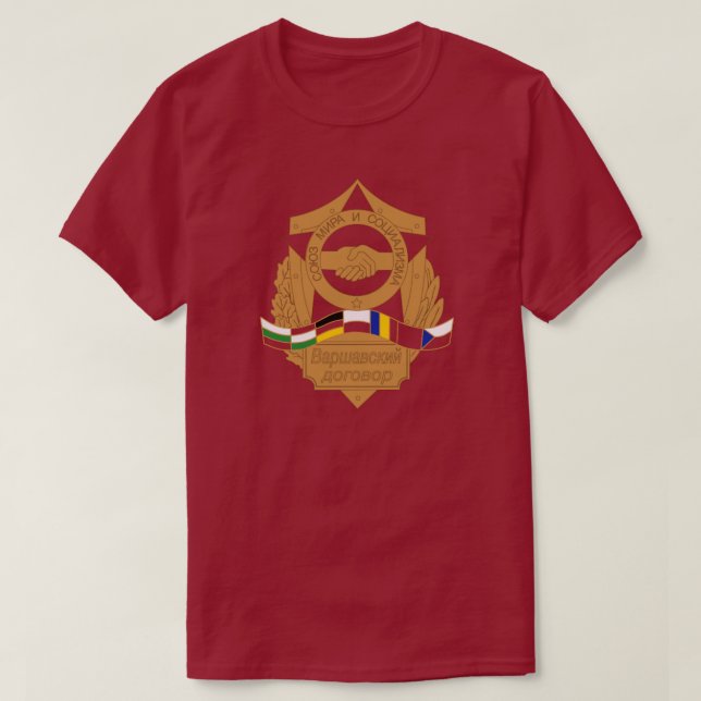 Camiseta Pacto de Varsóvia (PAZ E SOCIALISMO DA UNIÃO) (Frente do Design)