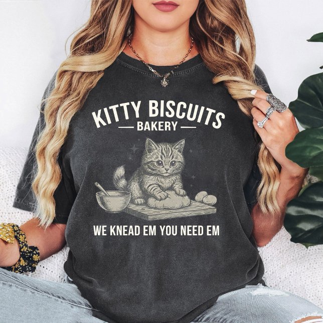 Camiseta Padaria de Biscoitos da Gatinha Engraçada Gato Sov (Criador carregado)