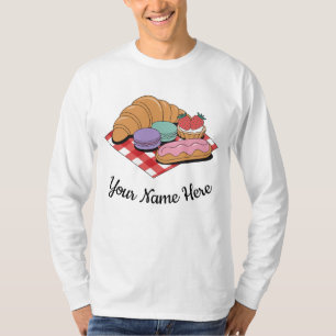 Camiseta Padaria de Éclair Croissant Personalizada para Ama