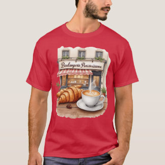 Camiseta Padaria Francesa Caf Croissant Arte Café amigos