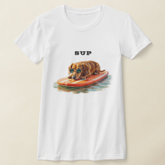 Camiseta Paddle Boarding Dachshund (Postura )