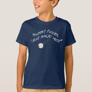 CAMISETA PADDLE MAIS RÁPIDO, OUÇO MÚSICA BANJO, T SHIRT