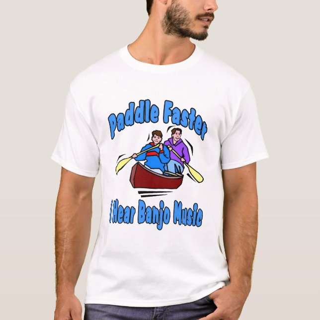 Camiseta Paddle mais rápido que ouço música Banjo (Frente)