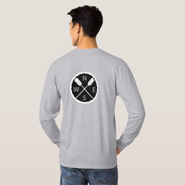 Camiseta Paddle no Explorador Design - Folha longa básica m (Parte Traseira Completa)