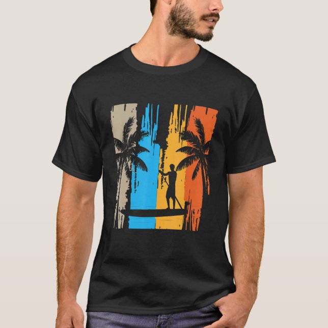 Camiseta Paddleboard Retro Conselho Paddleboard Para (Frente)
