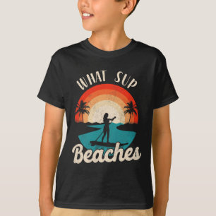 Camiseta Paddleboard What Sup Beaches Girl Vintage Retro Su