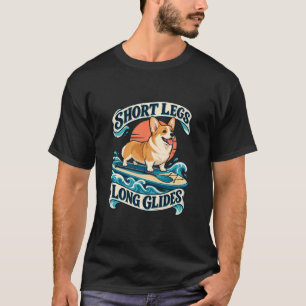 Camiseta Paddleboarding Corgi Pernas Curtas Longos Deslizes