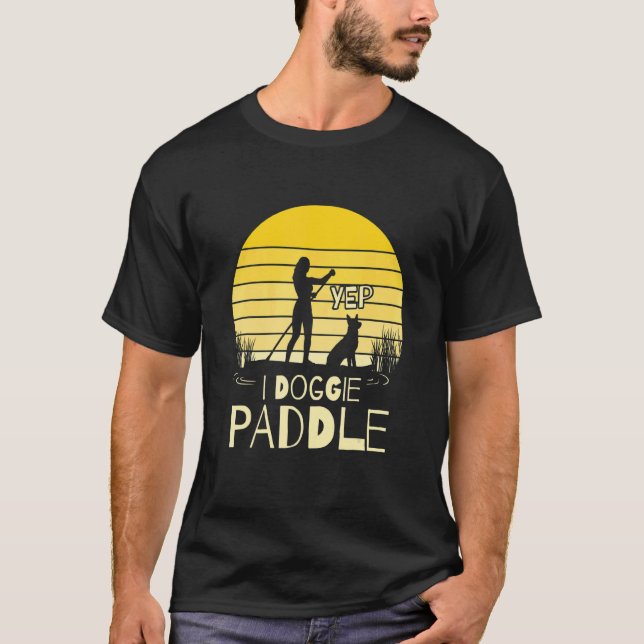 Camiseta Paddleboarding Dog SUP Yep I Doggie Paddle (Frente)