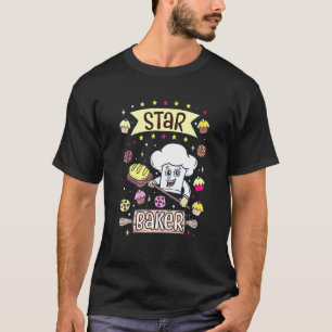 Camiseta Padeira Estrela Fazendo Pão E Bolo Para Crianças M