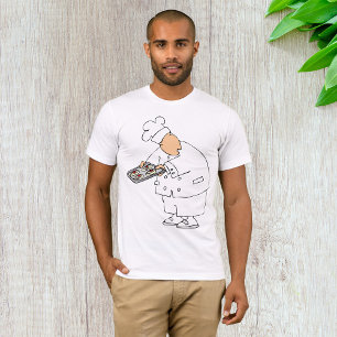 Camiseta Padeiro Chef de Desenho Animado Divertido com Band