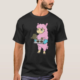 Camiseta Padeiro Culinário Chef Lhama Engraçado de Assar qu