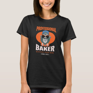 Camiseta Padeiro trabalhando de casa Chefe de confeitaria