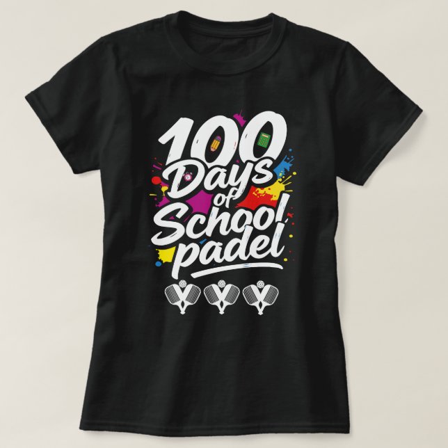 Camiseta padel 100 Days Of School teacher lover Sport Cute  (Frente do Design)