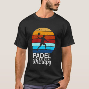 Camiseta Padel É Minha Terapia Silhueta de Jogador Pôr do S