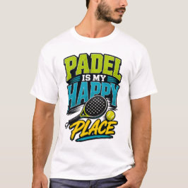 Camiseta Padel É o Meu Lugar Feliz Retro Esportes